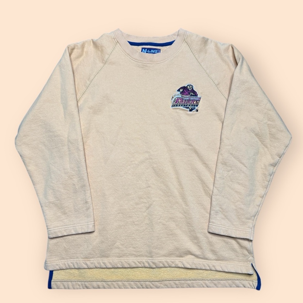 Vintage Saint Anthony Friars Y2K High School Basketball Crewneck Medium Yellow
